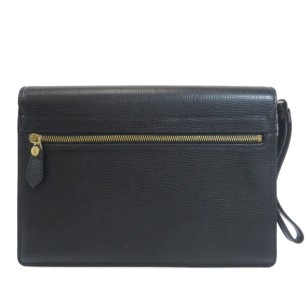Burberry motif bag leather clutch Black
